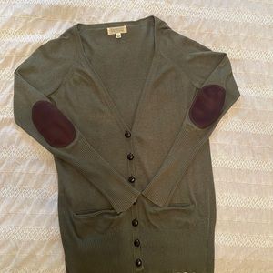 Olive green Barneys New York cardigan